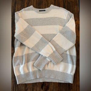 Brandy Melville Gray and Cream Striped Sweater 100% Cotton